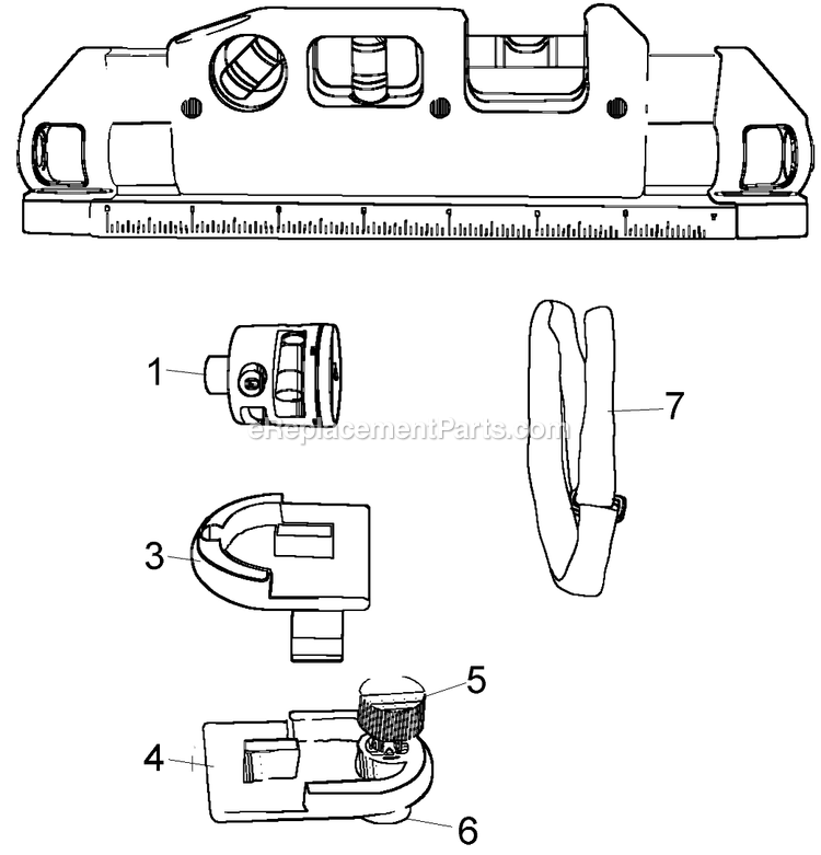 Page A Diagram and Parts List for BDL250S Type 1 Black and Decker Laser Level